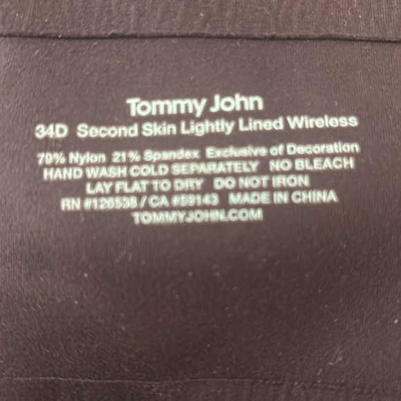 Tommy John Second Skin Lightly Lined Wireless Bra 34 D - Picture 7 of 7